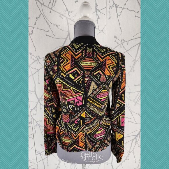 H&M x Coachella Abstract Aztec Print Full Zip Bomber Jacket - Picture 3 of 4